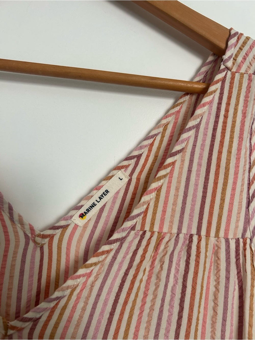 MARINE LAYER Corinne Stripe Sleeveless Maxi Dress Size L Coastal Chic Beach Boho - Picture 5 of 16